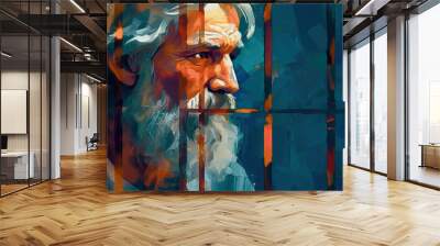 Paul the Apostle in prison, generative ai Wall mural