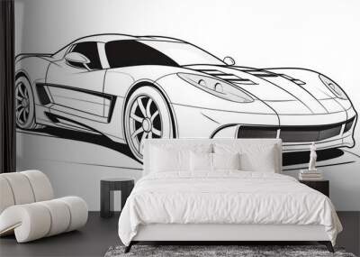 Garage Display: Sports car livery perfect for display at a car show or car event. Wall mural