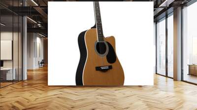 Acoustic Guitar Cutaway isolated on white Wall mural