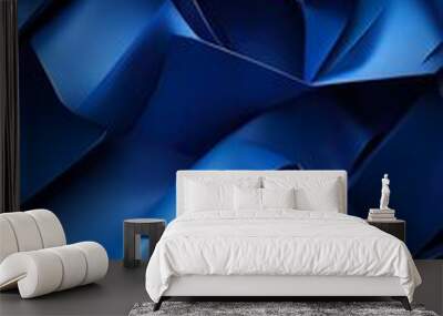 Bold geometric shapes with dynamic blue abstract background design image Wall mural