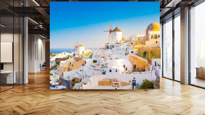 View of Oia the most beautiful village of Santorini Island in Greece. Wall mural