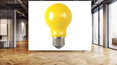 a yellow light bulb on a white background Wall mural