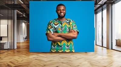 African man with traditional clothes and crossed arms Wall mural