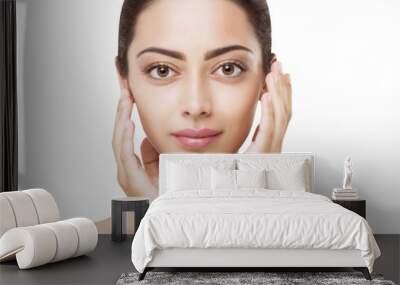 Beautiful indian girl with perfect skin, clean face Wall mural