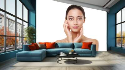 Beautiful indian girl with perfect skin, clean face Wall mural