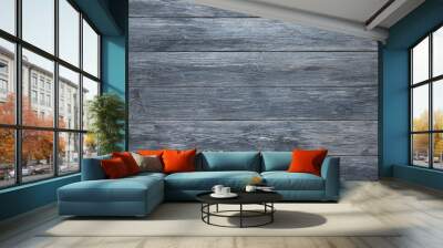 Grey blue wood texture and background. Wall mural