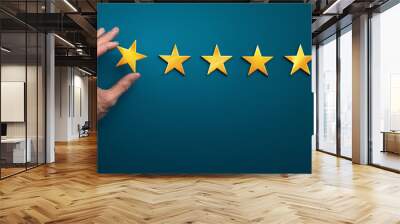 Hand of client giving a one star rating, bad experience Wall mural