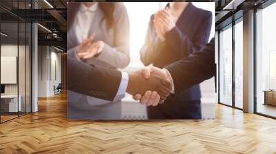 Handshake at business meeting after sealing deal Wall mural