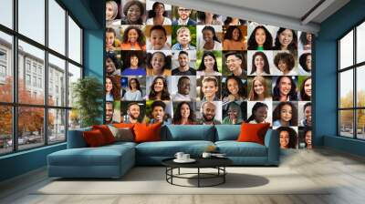 This image showcases a portrait collage of diverse individuals, highlighting the beauty and diversity found in people from various backgrounds and cultures Wall mural