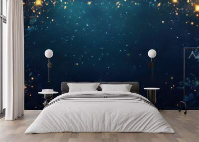 Abstract Night Sky with Glowing Stars and Bokeh Lights Background. Wall mural