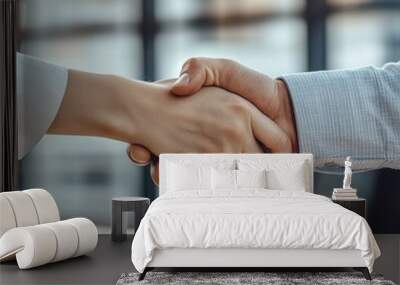 Business Deal Handshake - Close Up of Two Hands Shaking in Agreement. Wall mural