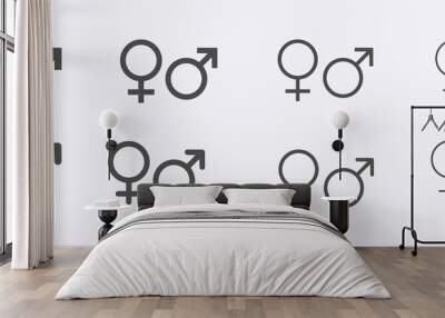 male female sign, men women symbol, toilet wc vector icon set, gender collection, flat simple design Wall mural