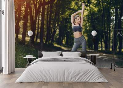 beautiful sporty girl Wall mural