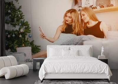 beauty christmas girls Wall mural