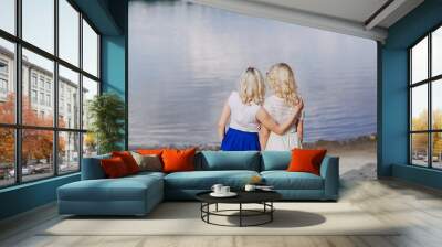 girls twins out Wall mural