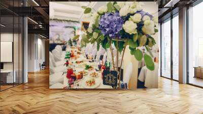 wedding restaurant with decorations and food Wall mural