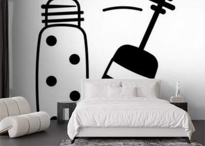 A glyph style icon of mascara  Wall mural