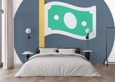 An icon of flag flat vector  Wall mural