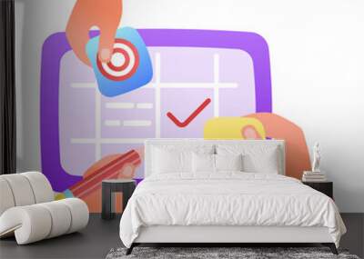 An icon of strategic planning in flat style  Wall mural