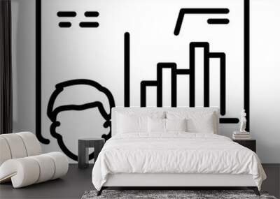 An outline icon of business presentation Wall mural