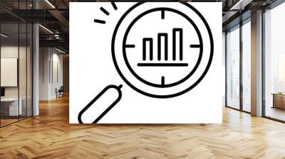 An outline icon of focus data  Wall mural