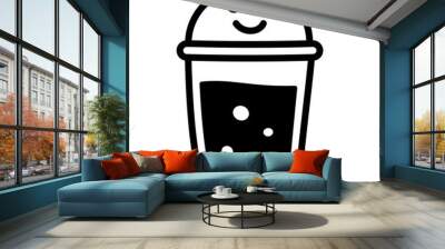 Doodle style icon of bubble tea  Wall mural