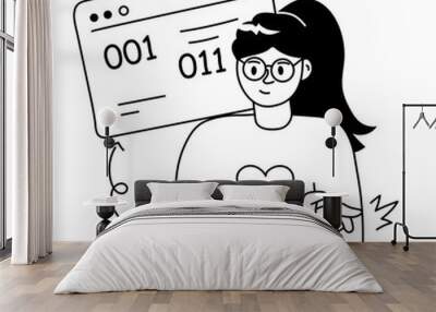 Latest doodle mini illustration of website coding  Wall mural