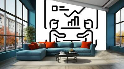 Line style icon of business discussion  Wall mural