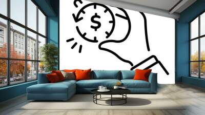 Payment deadline icon in linear style  Wall mural