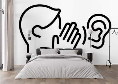 Whispering icon in outline style Wall mural