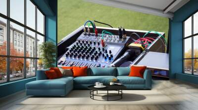 Sound mixer control panel, buttons equipment for sound mixer control, Sound mixer control for live music and studio equipment. Wall mural