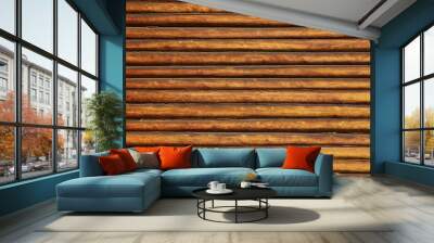 Natural background pattern of a log wall Wall mural