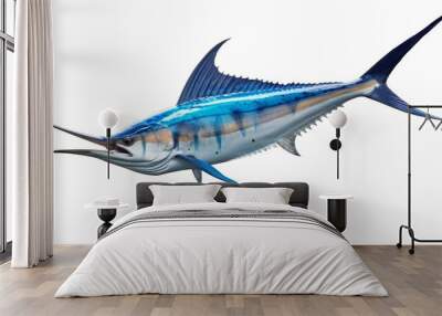 Blue marlin swordfish isolated on a white background. Generative AI. Wall mural