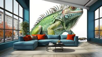 Iguana isolated on white background. Generative AI. Wall mural