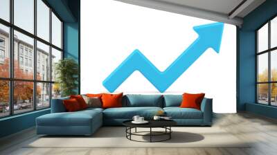 Blue arrow graphic angled geometry positive trend economic profit business strategy 3d icon vector Wall mural