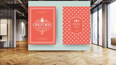 Christmas greeting card design template vector illustration. Wall mural