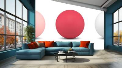 Collection realistic matte multicolored sphere geometric shape 3d template decorative design vector Wall mural