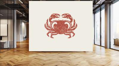 Crab silhouette for logo and emblem design hand drawn stamp effect vector illustration. Wall mural