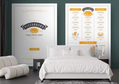 Pizzeria restaurant menu layout design brochure or flyer template vector illustration Wall mural