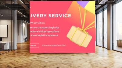 Purchase delivery service commercial cargo logistic distribution web banner 3d icon vector Wall mural