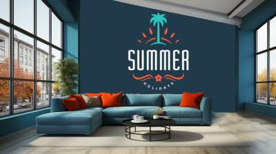 Summer holidays label or badge typography slogan design Wall mural