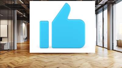 Thumb up cool agreement approval element for social media interface blue 3d icon Wall mural