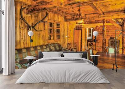 Wooden Room in a Chalet Wall mural