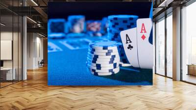 Man plays poker in the casino Wall mural