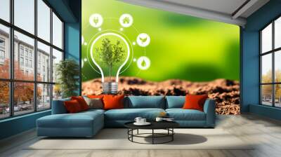 Renewable, sustainable energy sources concept Wall mural