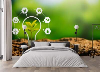 Sustainable energy sources concept Wall mural