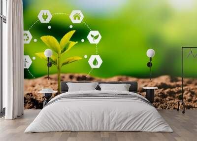 Sustainable energy sources concept Wall mural