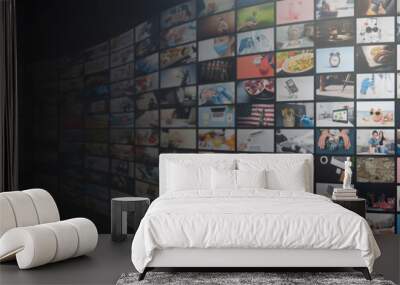 Television streaming video, multimedia wall Wall mural