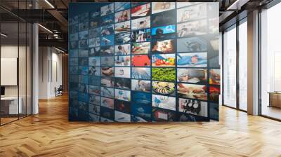 Television streaming video, multimedia wall Wall mural