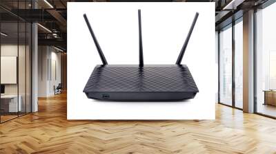 Wireless Wi-Fi router isolated on white Wall mural